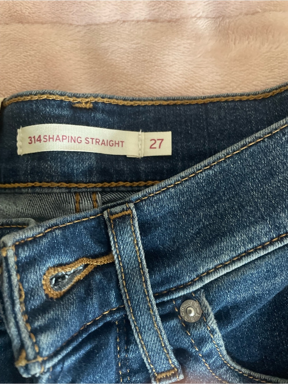 Levi's Women’s Shaping Straight Leg Jeans - Dark Blue Denim - Picture 3 of 5